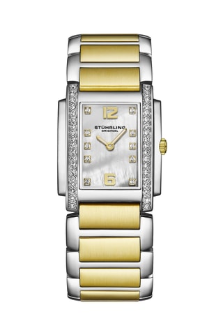 Montre à quartz ornée de cristaux Swarovski en acier - Argenté et doré