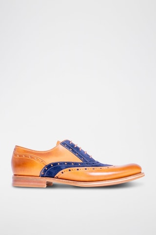 Richelieus en cuir de veau Abingdon  - Bleu et marron