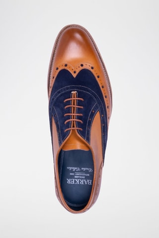 Richelieus en cuir de veau Abingdon  - Bleu et marron