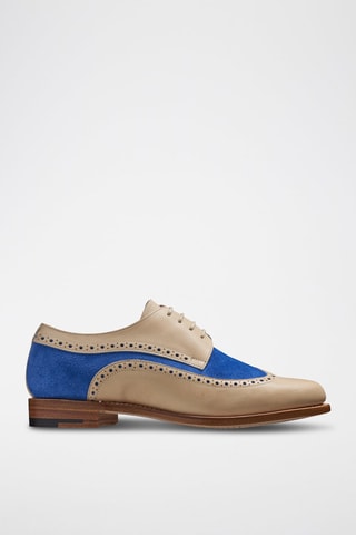 Derbys en cuir Cassie  - Beige et bleu