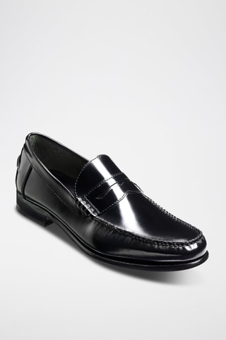 Mocasines de piel de charol Newington  - Negro