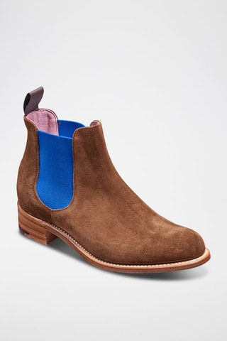 Boots Chelsea en nubuck Violet  - Bleu et marron
