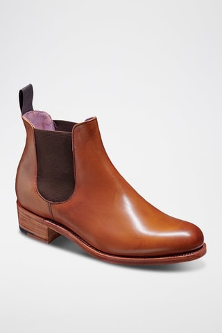 Boots Chelsea en cuir Violet  - Marron