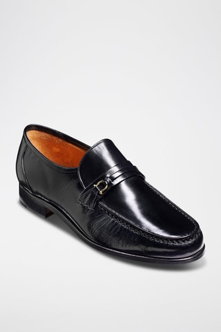 Mocasines de piel de charol Wade  - Negro y plateado
