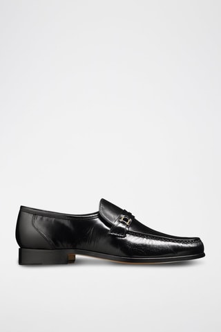 Mocasines de piel de charol Wade  - Negro y plateado
