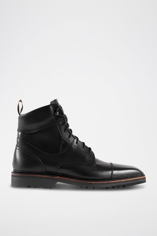 Boots en cuir de veau Hawes  - Noir