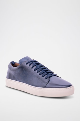 Baskets en cuir Paisley  - Bleu