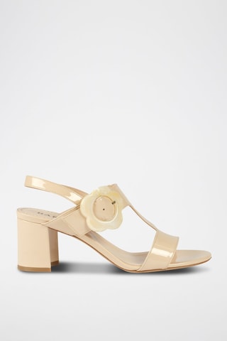 Sandales à talons en cuir verni Sandolo 407  - Blanc