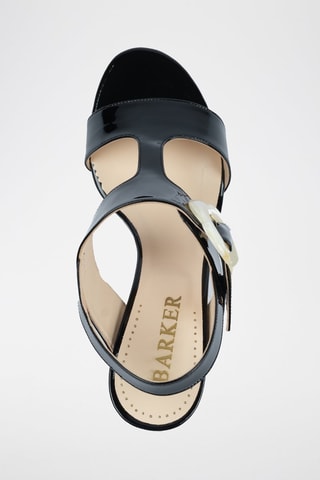 Sandales à talons en cuir verni Sandolo 407  - Blanc et noir