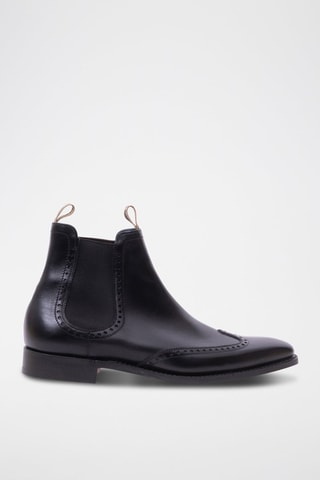 Boots Chelsea en cuir de veau Moreton  - Noir