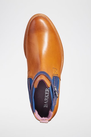 Boots Chelsea en cuir de veau Alexandra  - Bleu et marron