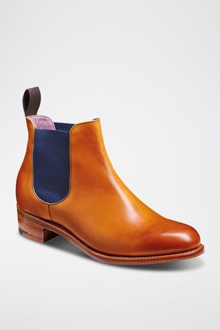 Boots Chelsea en cuir Violet  - Bleu et marron