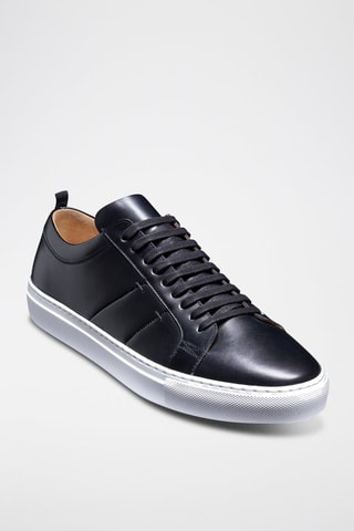 Baskets en cuir de veau Greg  - Blanc et noir