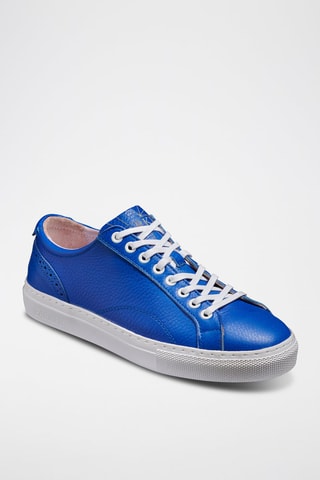 Baskets en cuir Isla  - Blanc et bleu