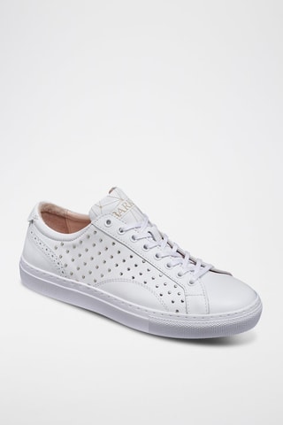 Baskets en cuir Isla  - Blanc et argenté