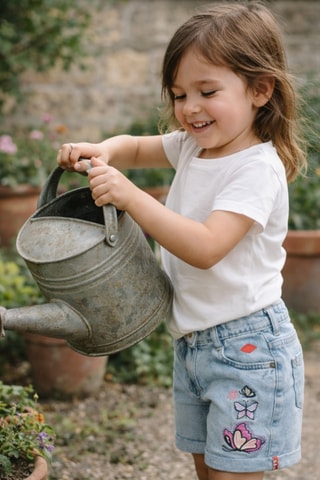 Spijkershort - Lichtblauw - Blauw