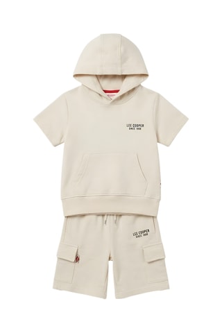 Sweater met Capuchon en Short - Beige