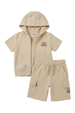 Sweater met Capuchon en Short - Beige