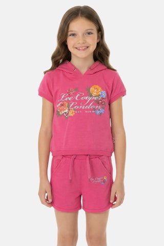 Sweater met Capuchon en Short - Fuchsia