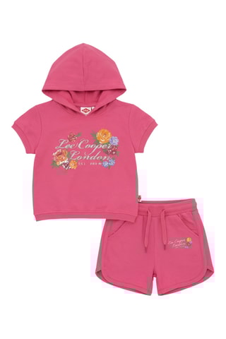 Sweater met Capuchon en Short - Fuchsia