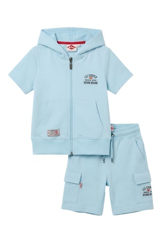 Sweater met Capuchon en Short - Blauw