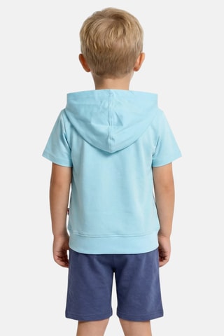 T-shirt met Capuchon en Short - Blauw
