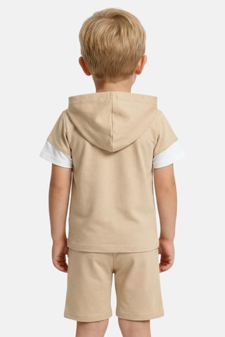 Sweater met Capuchon en Short - Beige