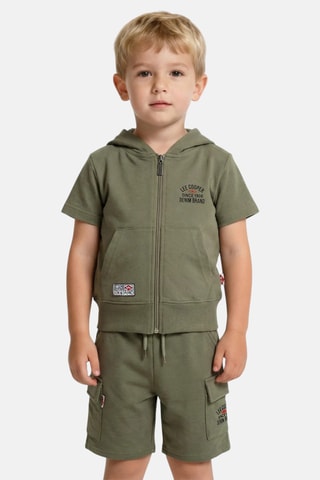 Sweater met Capuchon en Short - Kaki