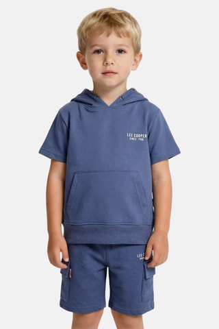 Sweater met Capuchon en Short - Blauw