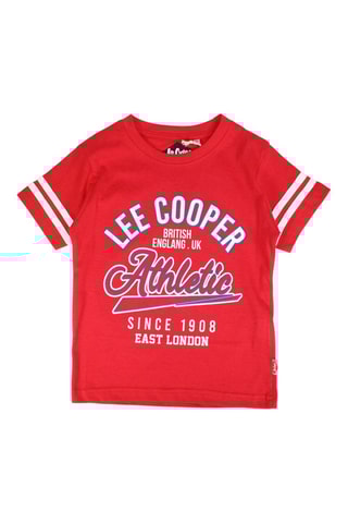 T-shirt - Rood - Lee Cooper - Wit en rood