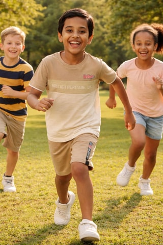 T-shirt en Short - Beige