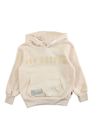 Fleece Sweater met Capuchon  - Beige