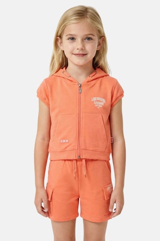 Sweater met Capuchon en Short - Oranje