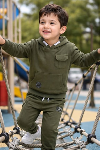 Sweater met Capuchon en Joggingbroek - Kaki