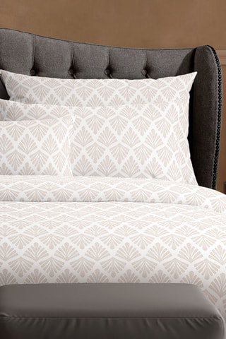 Federa cuscino alla francese in raso di cotone 80 fili/cm² Vibrance végétale - Bianco