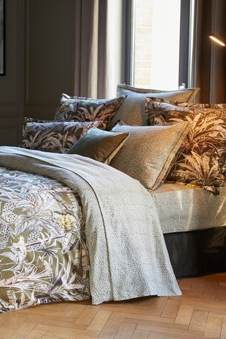 Lenzuolo sotto in raso di cotone 80 fili/ Leopard - Kaki