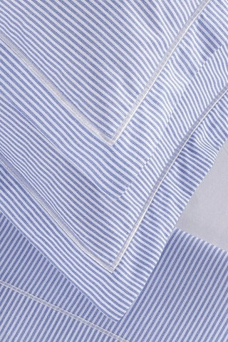 2 federe in percalle di cotone 80 fili/cm² Lyon - Cobalto e bianco