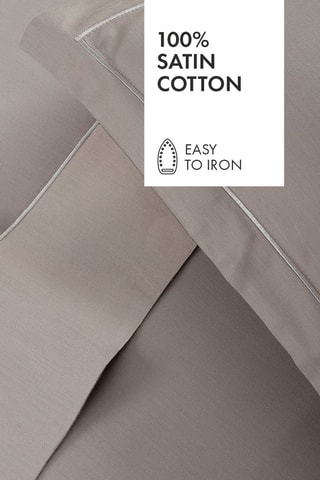 2 federe in raso di cotone 80 fili/cm² Uni 1 Baratta - Taupe