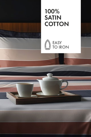 2 federe in raso di cotone 80 fili/cm² Terres douces - Rosso mattone