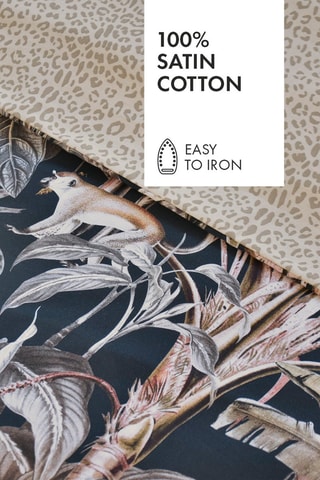 2 federe in raso di cotone 80 fili/cm² Sauvage - Blu scuro