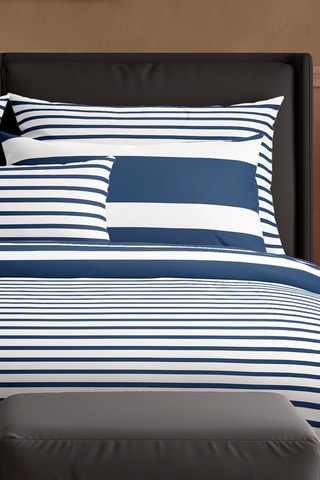 2 federe in raso di cotone 80 fili/cm² Horizon - Blu