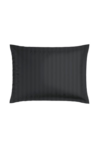 2 federe in raso di cotone tessuto jacquard 80fili/cm²  - Nero - 50 x 70 cm