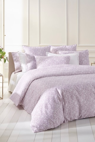 2 federe in raso di cotone 80 fili/cm² Fleurs - Lavanda