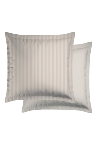 2 federe in raso di cotone 120 fili/cm² Jacquard - Taupe