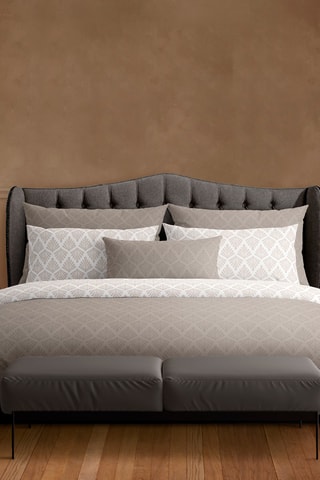 2 federe in raso di cotone 80 fili/cm² Vibrance végétale - Taupe