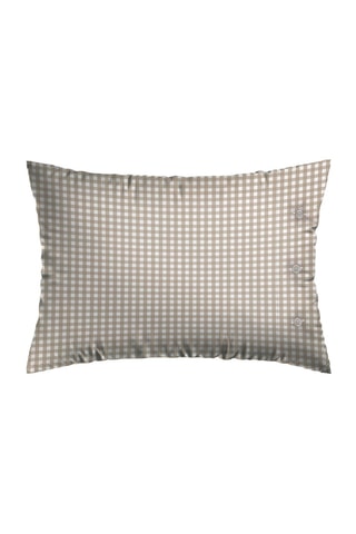 2 federe Vichy in percalle di cotone 74 fili/cm² - Taupe