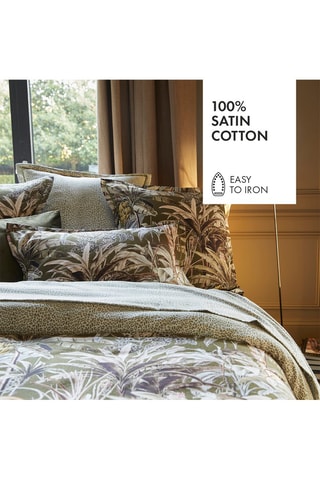 2 federe in raso di cotone 80 fili/cm² Sauvage  - Kaki e beige