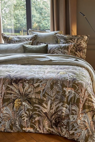 2 federe in raso di cotone 80 fili/cm² Sauvage  - Kaki e beige