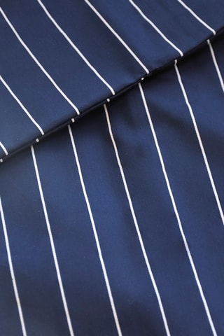 2 federe in raso di cotone 80 fili/cm² Rayures classiques - Blu scuro