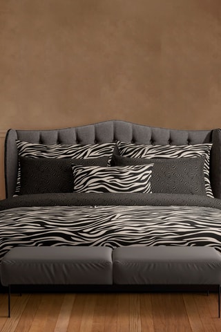 2 federe in raso di cotone 80 fili/cm² Paradis Zébré - Nero e bianco